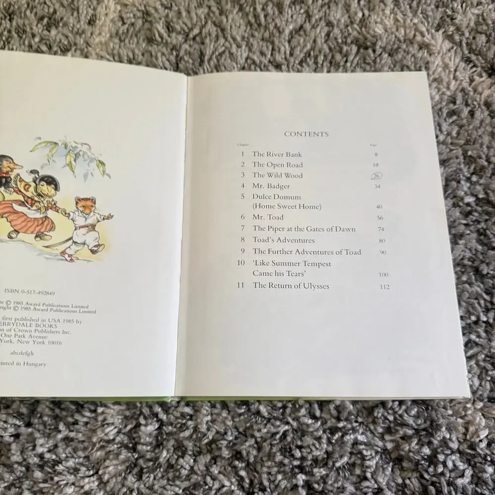 Kenneth Grahame's Wind in Willows Illustrated by Rene Cloke Hardcover Book 1985